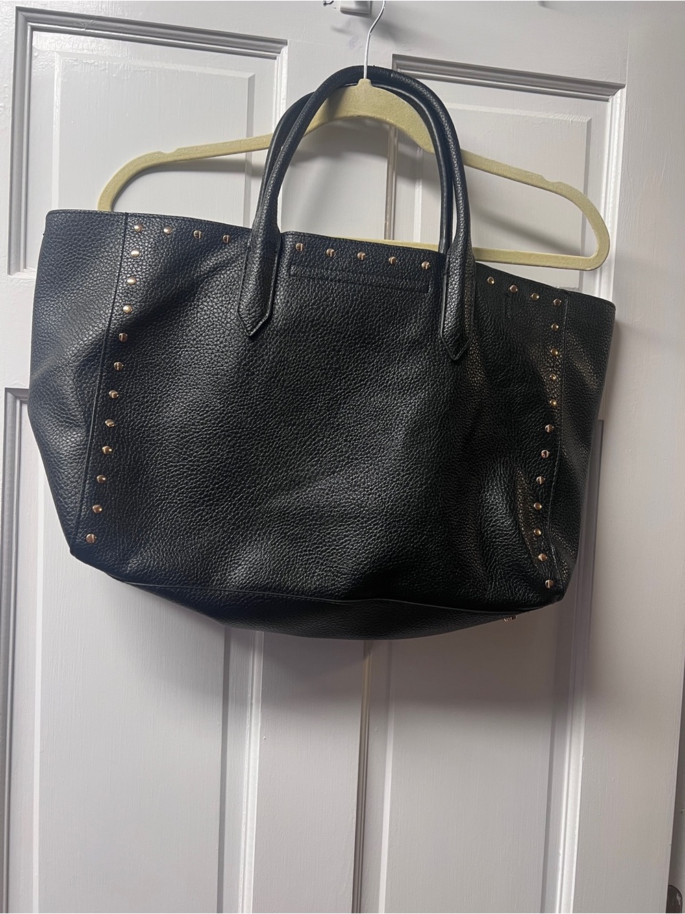 H&M Black Tote with Gold Stud Accents